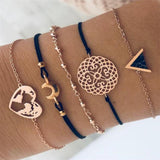 NEWBUY 23 Style Mix Turtle Heart Pearl Wave LOVE Crystal Marble Charm Bracelets for Women Boho Tassel Bracelet Femme Bijoux